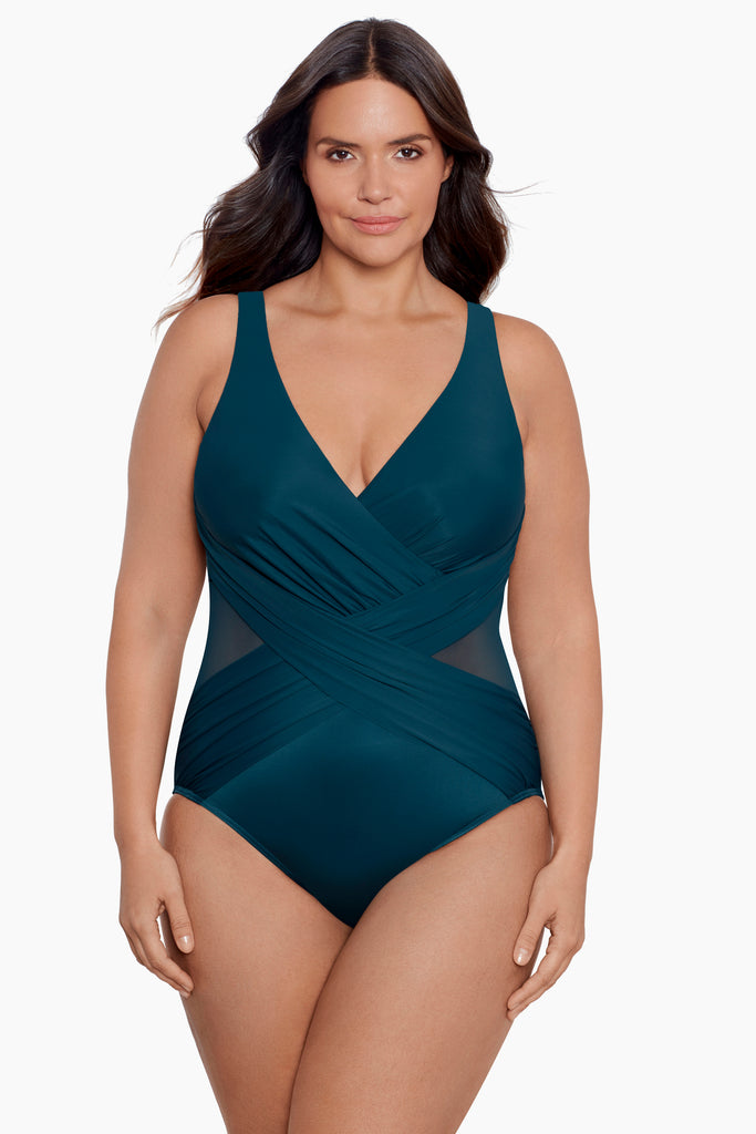 Plus size swimsuit made with LYCRA® XTRA LIFE™ Spandex for a long lasting fit