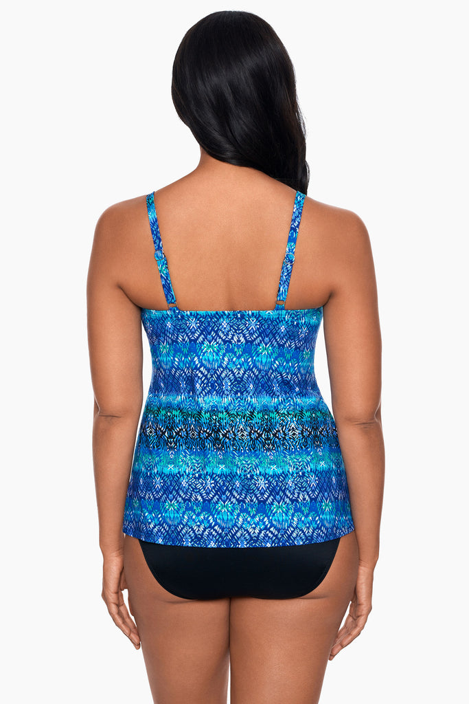 Back view of the Blue Curacao Love Knot Tankini swimsuit