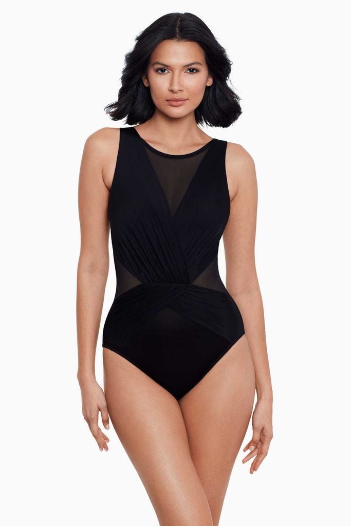 Woman looking stylish in a swimming costume.