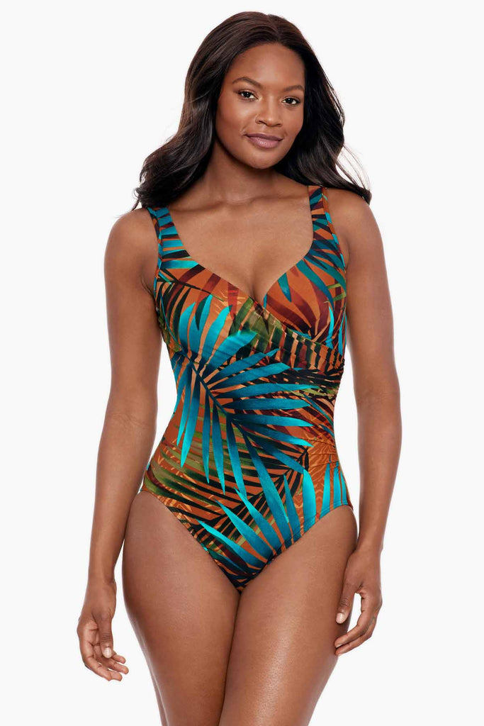 woman wearing the perfect wrap one piece