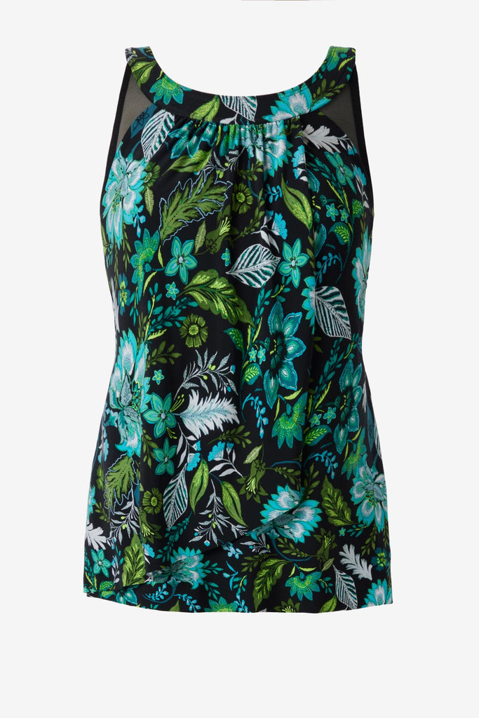 Multicolored floral printed tankini top