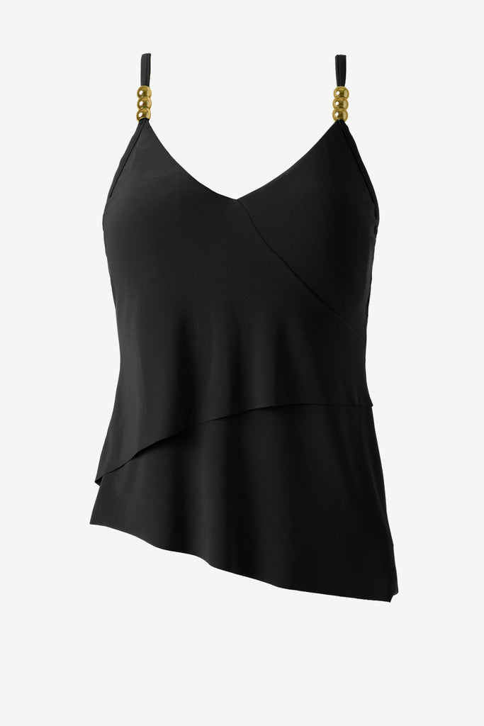Black layered tankini top
