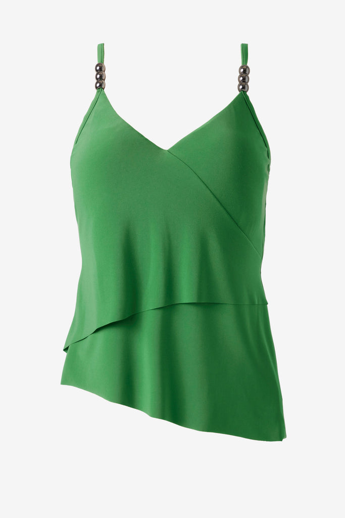 Green layered tankini top