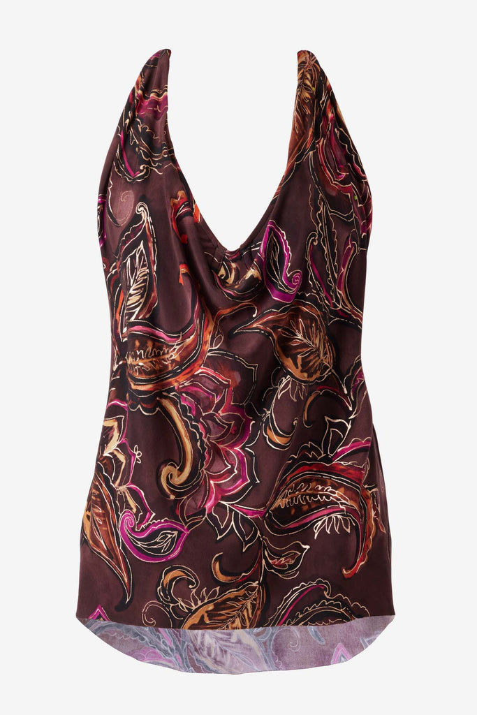 Multicolored paisley printed tankini top