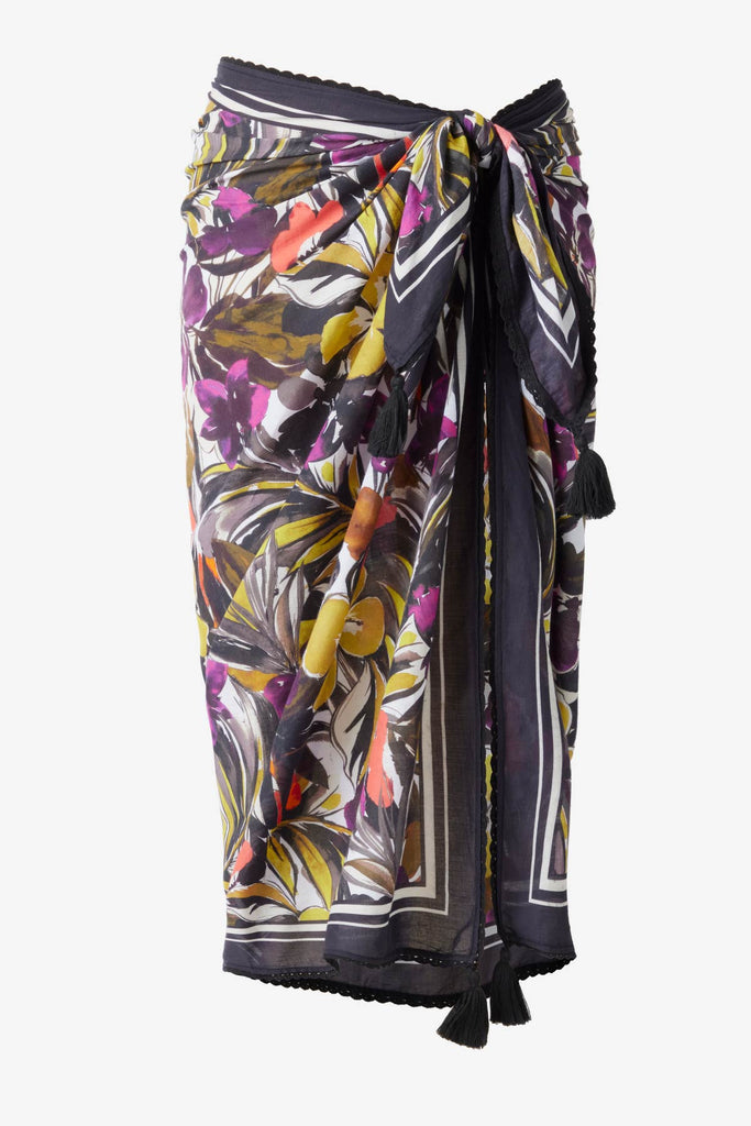 Multicolored floral print cover up