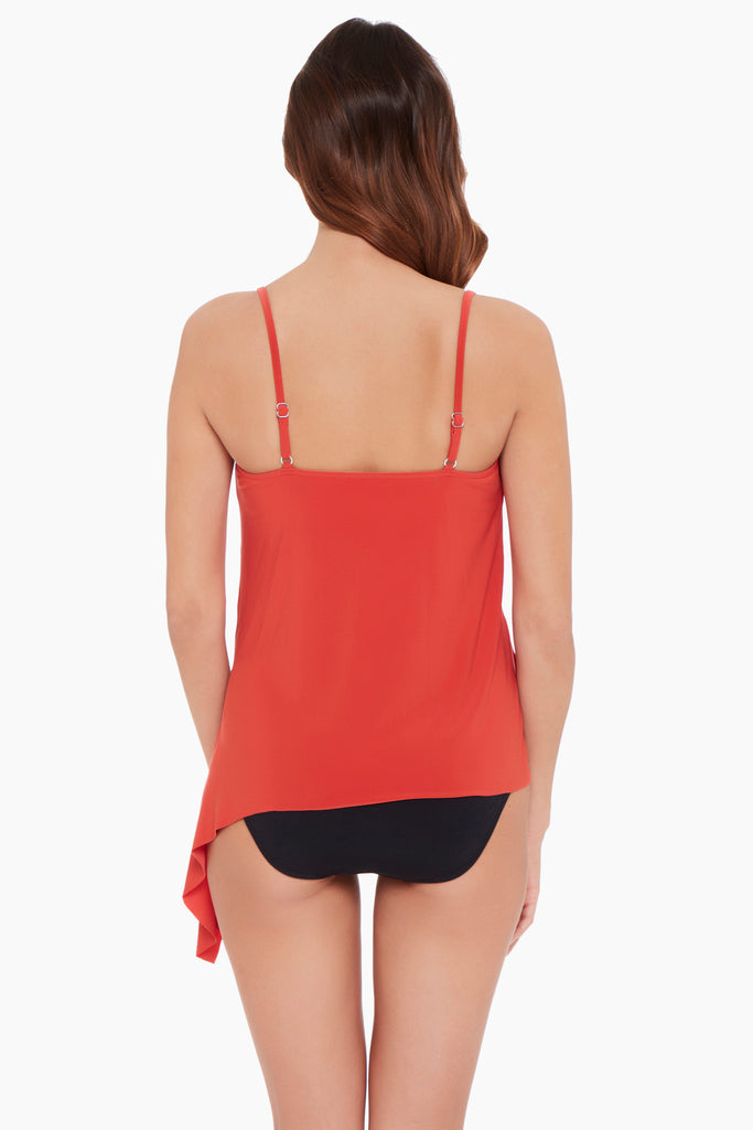  Full Straight Back tankini bathing suit in coral color