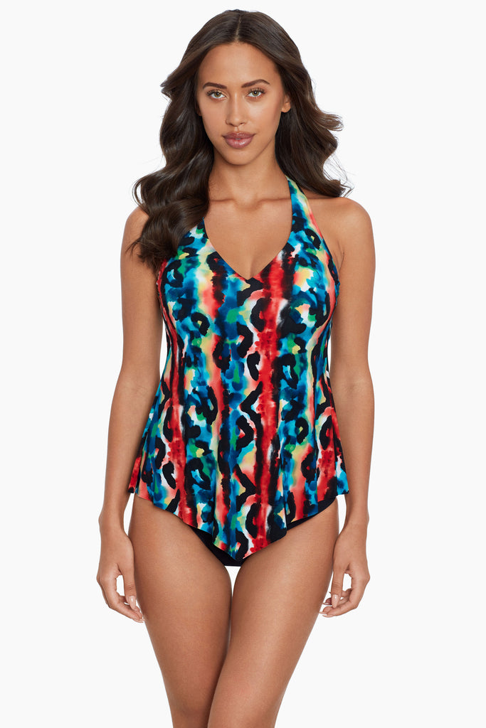 Woman looking stylish in a swimming costume.