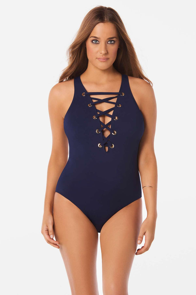 LUCKY BRAND High Neck One-piece Swimsuit NWT Size L  One piece, High neck one  piece, One piece swimsuit