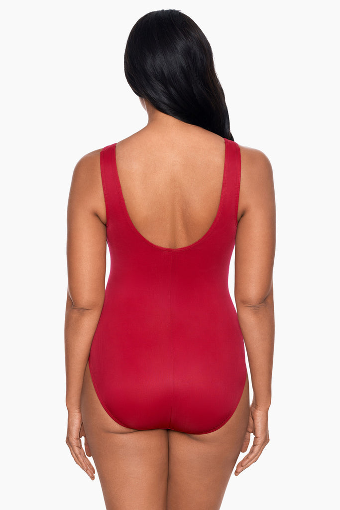 Scoop Back red swimsuit